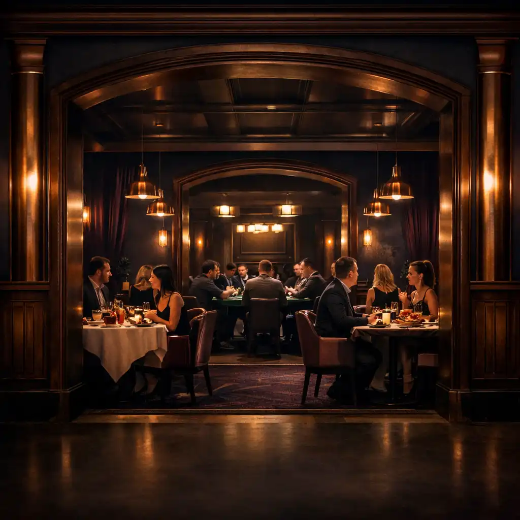 Az étterem és a Card Room hangulata a RestaurantAndTable budapesti helyszínén
